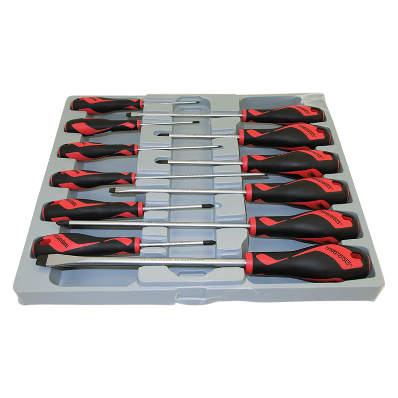 Teng Tools - 12 Piece Mega Drive Screwdriver Set Slotted Phillips and Pozi MD912N