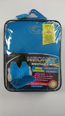 Neon FX Blue Mesh Size 60 Front Seat Covers One Pair Air Bag Safe SMHMFXBLU60