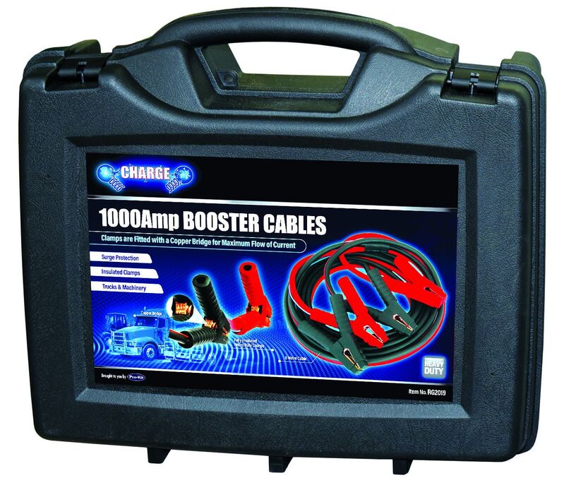 Booster Cable - 1000Amp 6Mtr Computer Safe With Copper Clamps And Bridging Strap