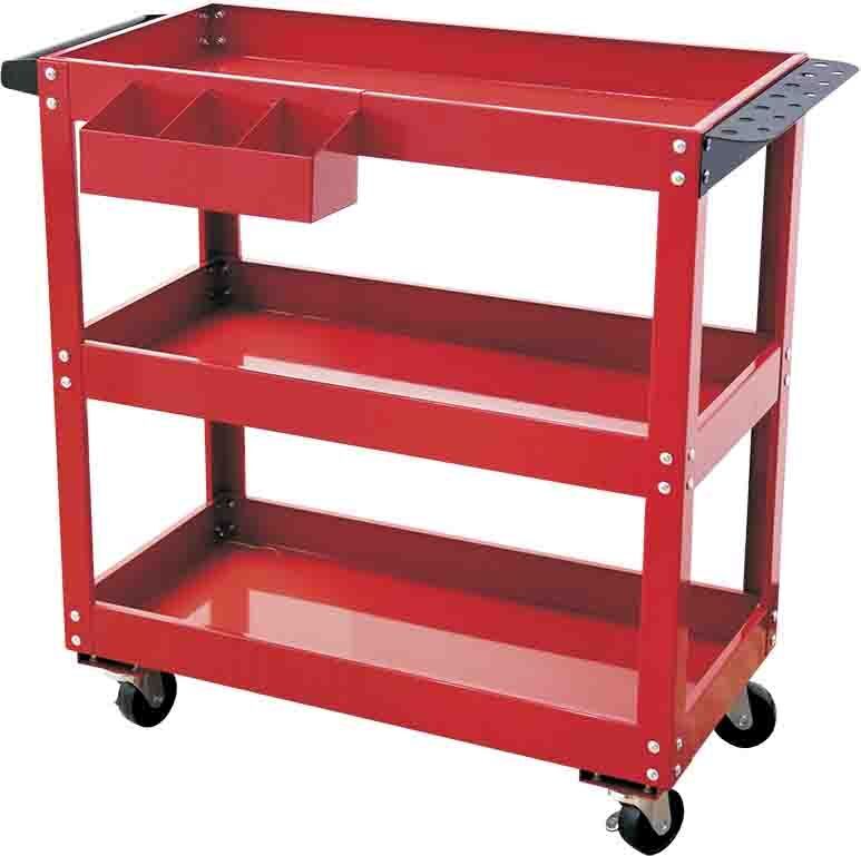 Tool Trolley - 3 Shelf Steel 100Kg Capacity