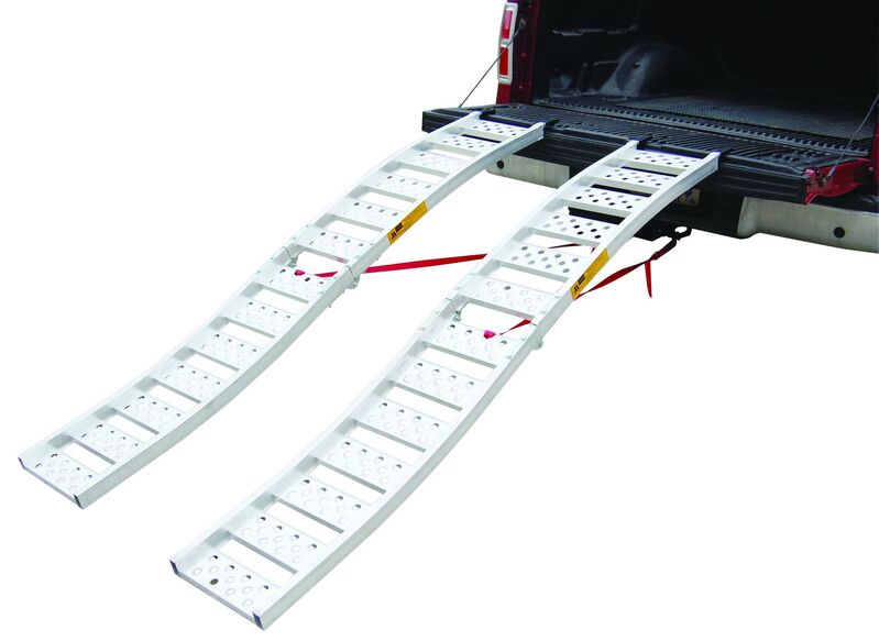 Ramp - Single Pc Curved Tread Loading Alluminium 227Cm X 33Cm 340Kg