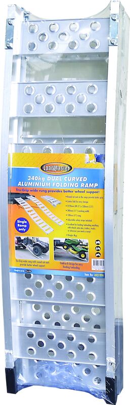 Ramp - Single Pc Curved Tread Loading Alluminium 227Cm X 33Cm 340Kg