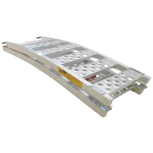 Ramp - Single Pc Curved Tread Loading Alluminium 227Cm X 33Cm 340Kg