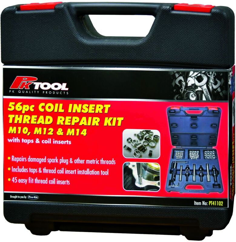 Thread Repair Kit - 56Pc Coil Insert With Taps & Coils M10, M12 & M14