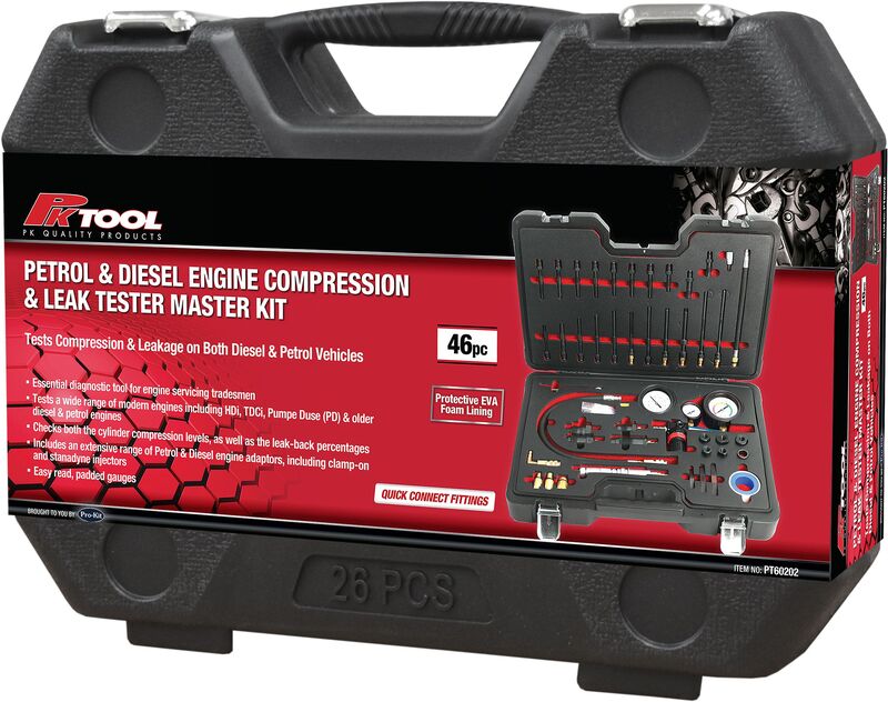 Engine Compression & Leak Tester Kit - Petrol & Diesel