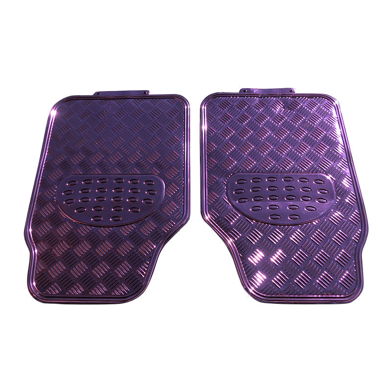 Car Floor Mats Black Carbon Blue Red Pink Chrome Silver Purple Checker Checkerplate Metallic