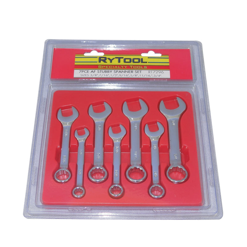 RyTool 7 Piece AF Stubby Spanner Set Teng Tools RT7296