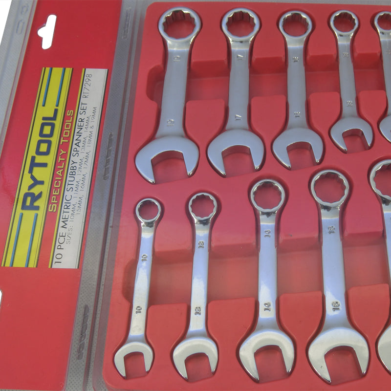 RyTool  10 piece Metric Stubby Spanner Set Teng Tools RT7298