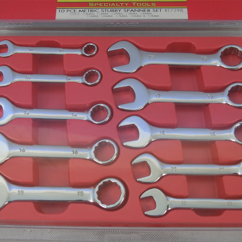 RyTool  10 piece Metric Stubby Spanner Set Teng Tools RT7298