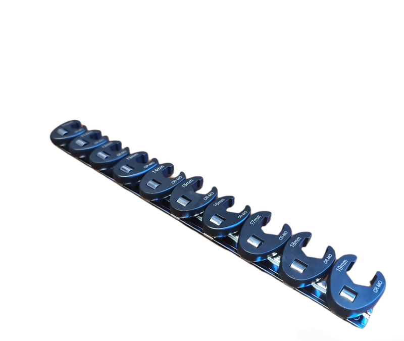 RyTool - 10 Piece Metric Crowfoot Wrench Set