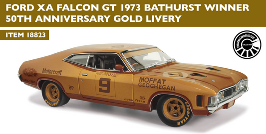 1:18 Classic Carlectables Ford XA Falcon GT 1973 Bathurst Winner 50th Anniversary Gold 18823