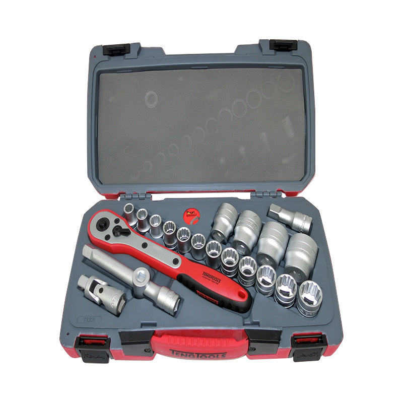 Teng Tools - 21 Piece 1/2 inch Drive Socket Set T1221