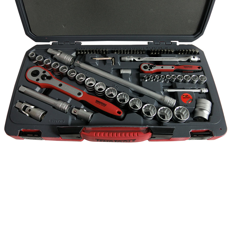 Teng Tools 72 Piece 1/4 inch & 1/2 inch Drive Socket & Bit Set T1272