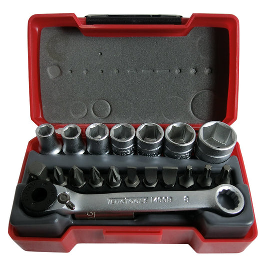 Teng Tools - 20 Piece 1/4" Drive Socket & Bit Set TE-TJ1420