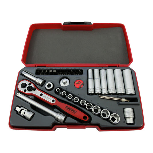 Teng Tools - 36 Piece 1/4 inch Drive Tool & Bit Set T1436