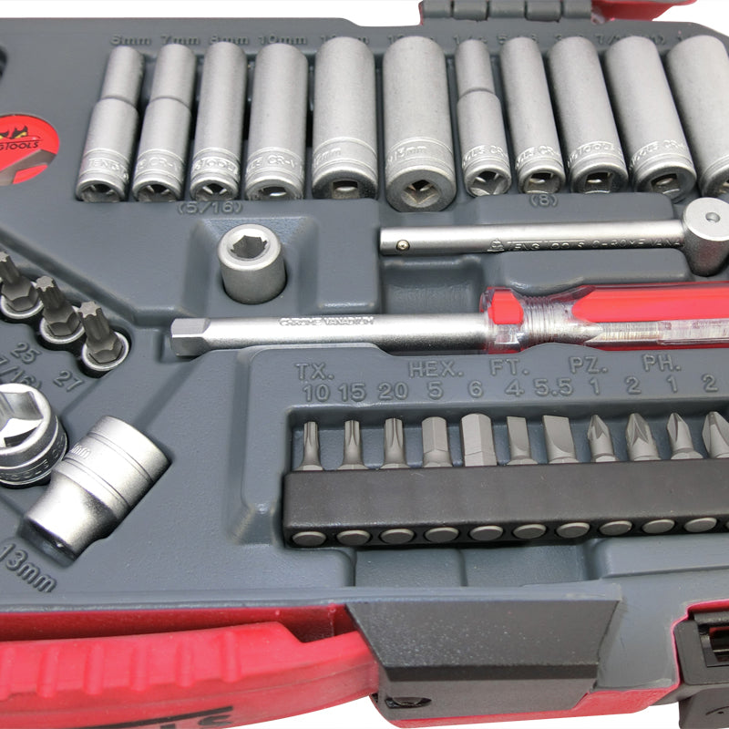 Teng Tools - 60 Piece 1/4 inch Drive Socket & Bits Tool Set T1460