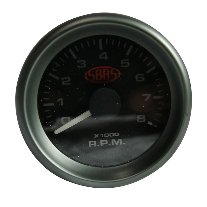 Saas 52mm 2 Inch Car Tacho Gauge Black Face Multi Colour SG-TAC52B