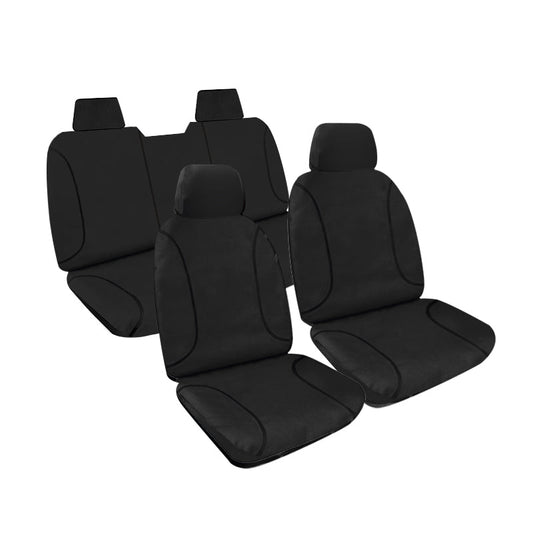 Tradies Full Canvas Seat Covers Suits Isuzu Dmax (TF) Dual Cab, All Badges 5/2008-5/2012 Black