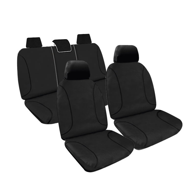 Tradies Full Canvas Seat Covers suits Toyota Prado (150 Series) VX, Kakadu 7 Seater SUV 11/2009-5/2021 Black