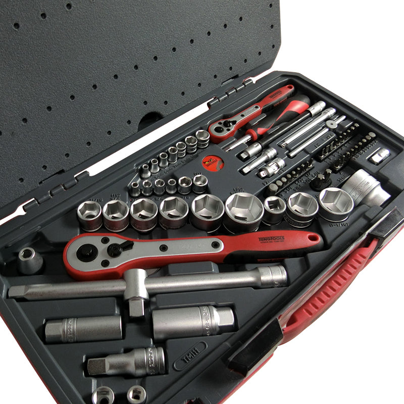 Teng Tools - 111 Piece 1/4 & 3/8 & 1/2 inch Drive Tool Socket Set TM111