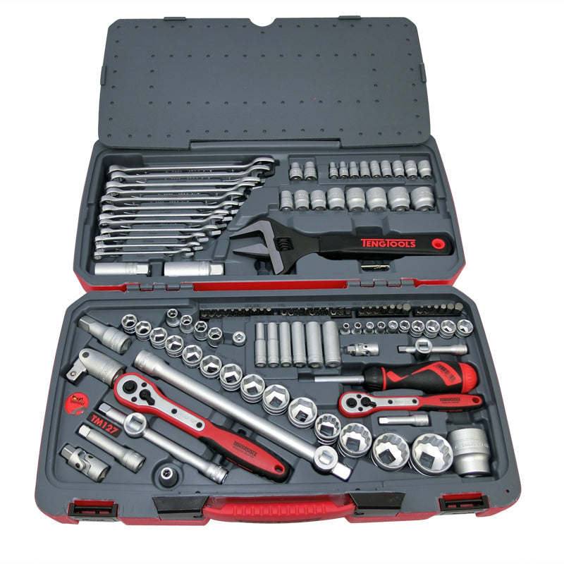 Teng Tools - 1/4, 3/8, 1/2" Drive 127 Pce Metric / AF Tool Kit TM127