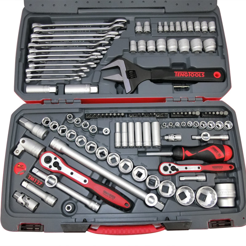 Teng Tools - 1/4, 3/8, 1/2" Drive 127 Pce Metric / AF Tool Kit TM127