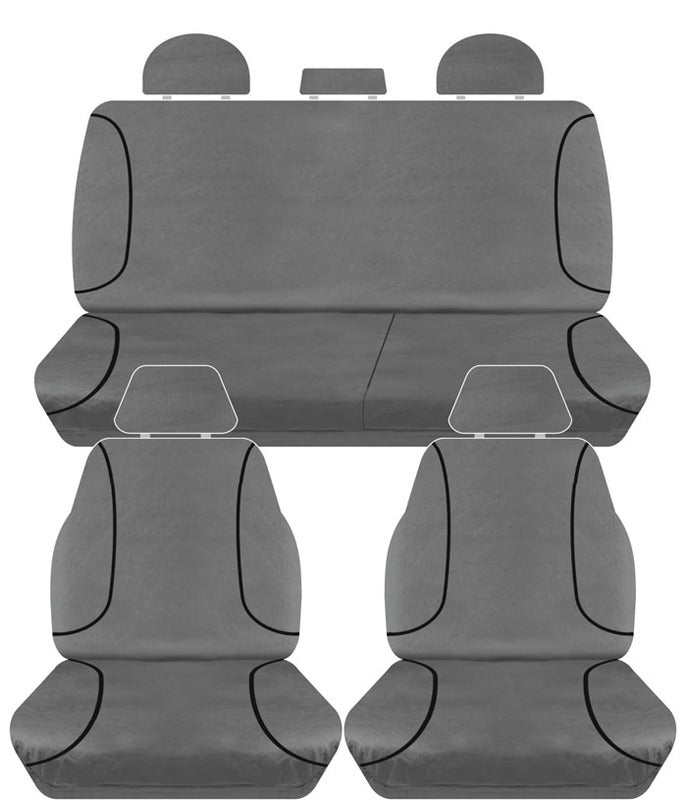 Tradies Full Canvas Seat Covers Suits Isuzu D-Max TF Dual Cab SX 6/2012-7/2020 2 Rows PCG395CVCHA