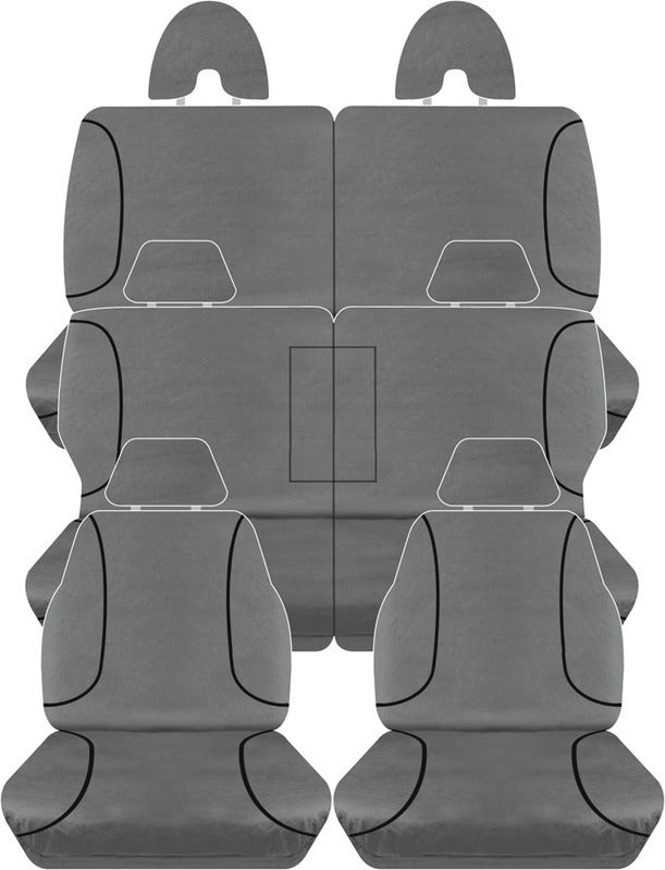 Tradies Full Canvas Seat Covers Suits Nissan Patrol GU Series ST 10/2004-2016 3 Rows PCD203CVCHA