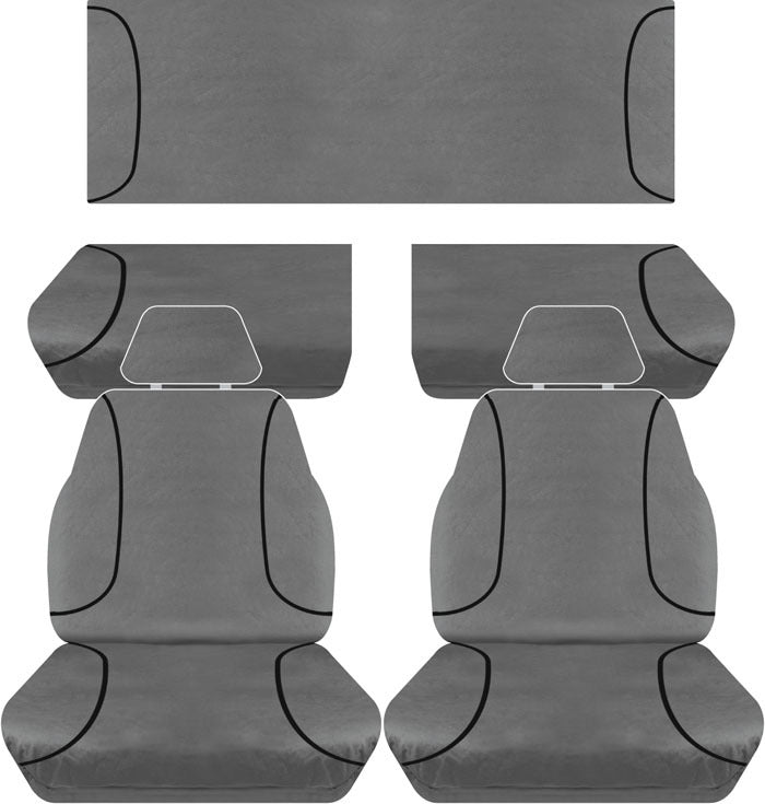 Tradies Full Canvas Seat Covers suits Toyota Hilux SR Extra Cab Ute 2010-10/2015 2 Rows PCT459CVCHA