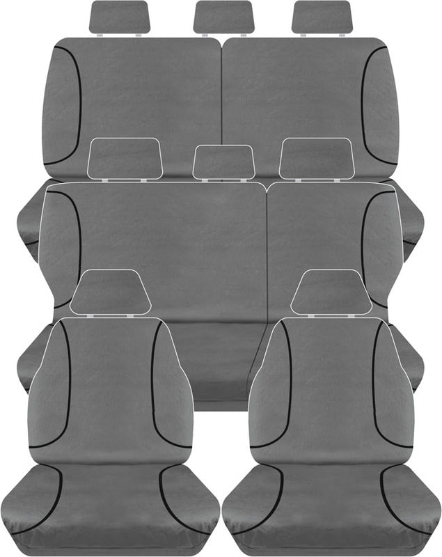 Tradies Full Canvas Seat Covers suits Toyota Landcruiser 4X4 Wagon 200 Series GXL 2010-7/2021 3 Rows PCT380CVCHA