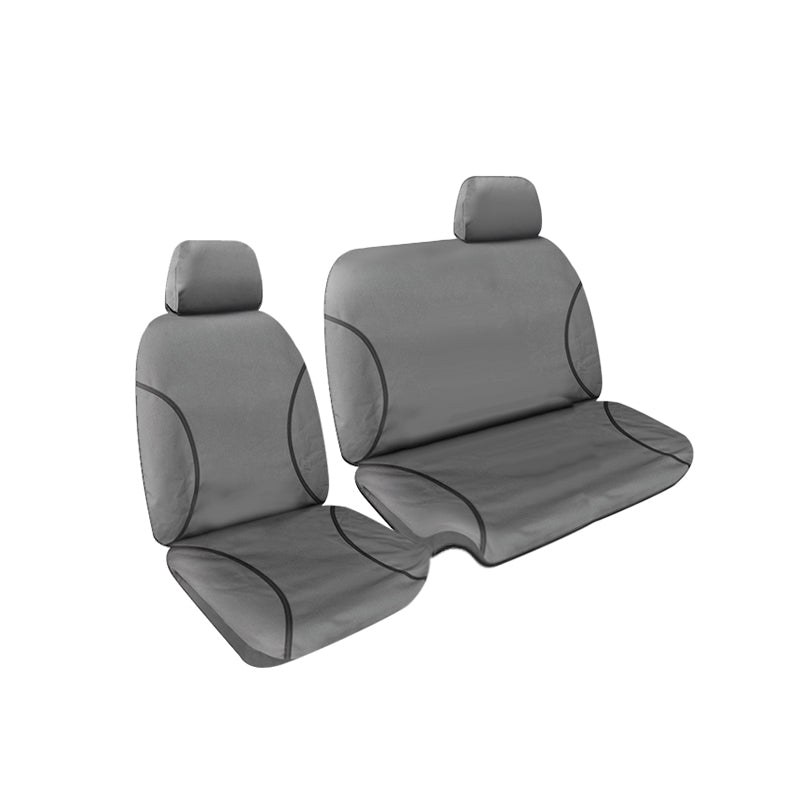 Tradies Full Canvas Seat Covers Suits Mazda BT-50 (UP/UR) XT Single Cab Bucket & 3/4 Bench 2011-7/2020 Grey