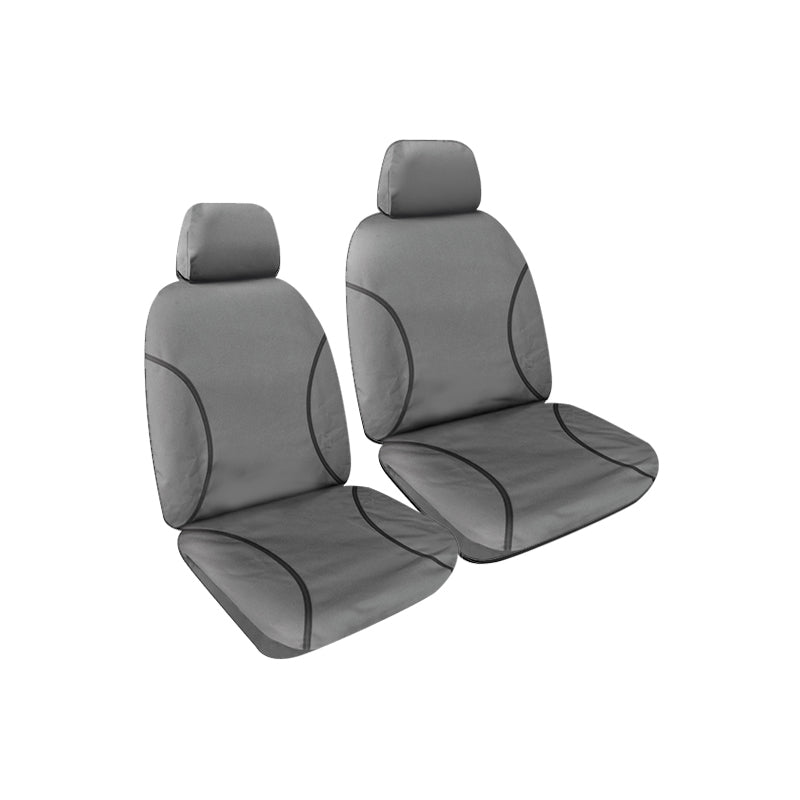 Tradies Full Canvas Seat Covers suits Toyota Hilux Workmate Dual Cab 7/2015-On Grey