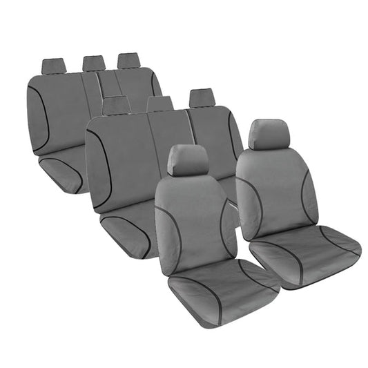 Tradies Canvas Seat Covers suits Toyota Landcruiser Wagon (200 Series) GXL/8 Seater 7/2009-On Grey