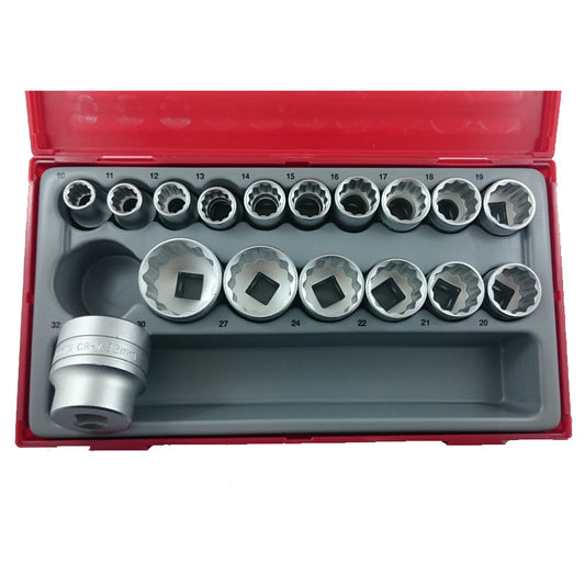 Teng Tools 17 Piece 1/2 inch Drive Metric Socket Set TT1217