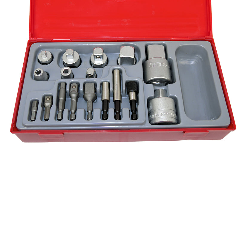 Teng Tools 17 Piece Adaptor Set Hex Square TTADP17