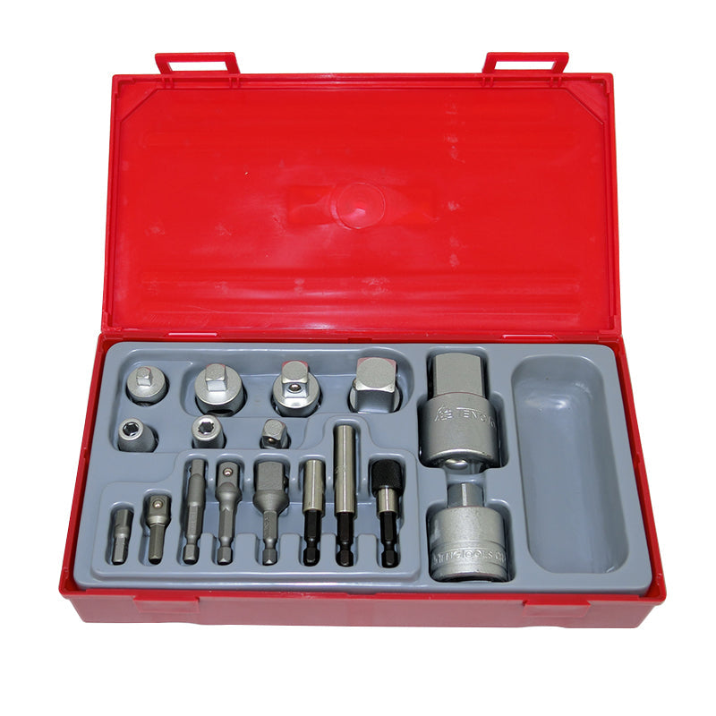 Teng Tools 17 Piece Adaptor Set Hex Square TTADP17