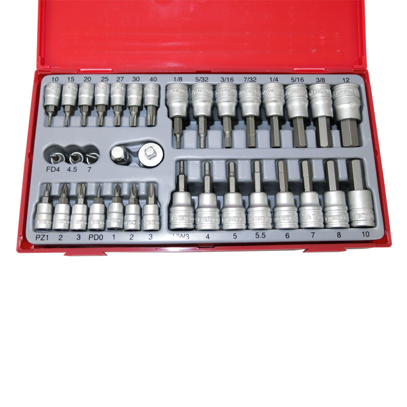 Teng Tools 35 Piece 1/4 & 3/8 inch Drive Bits Socket Set TTBS35