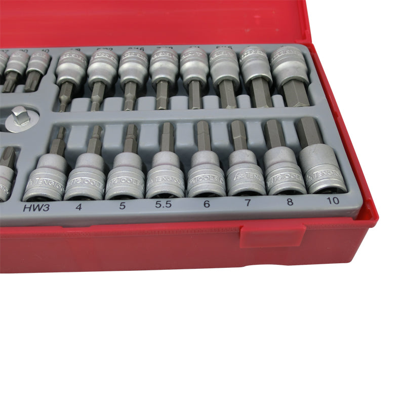 Teng Tools 35 Piece 1/4 & 3/8 inch Drive Bits Socket Set TTBS35