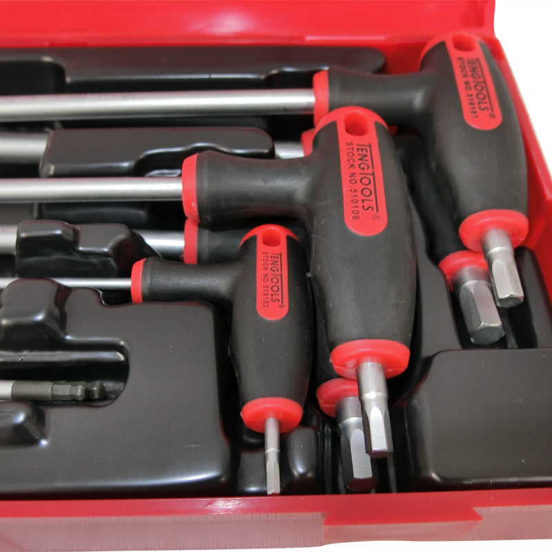 Teng Tools 7 Piece Hex T-Handle Set AF Allen Imperial Tray Set TTHEX7AF