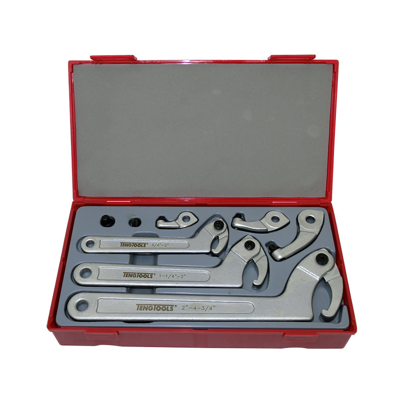 Teng Tools - 8Pc Hook & Pin Wrench Set TC-Tray TTHP08