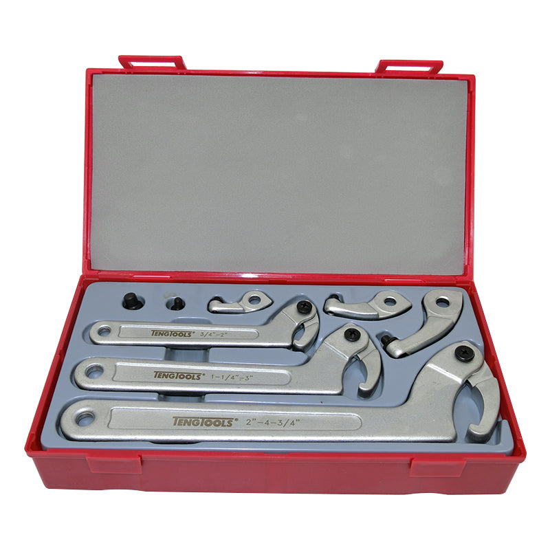 Teng Tools - 8Pc Hook & Pin Wrench Set TC-Tray TTHP08