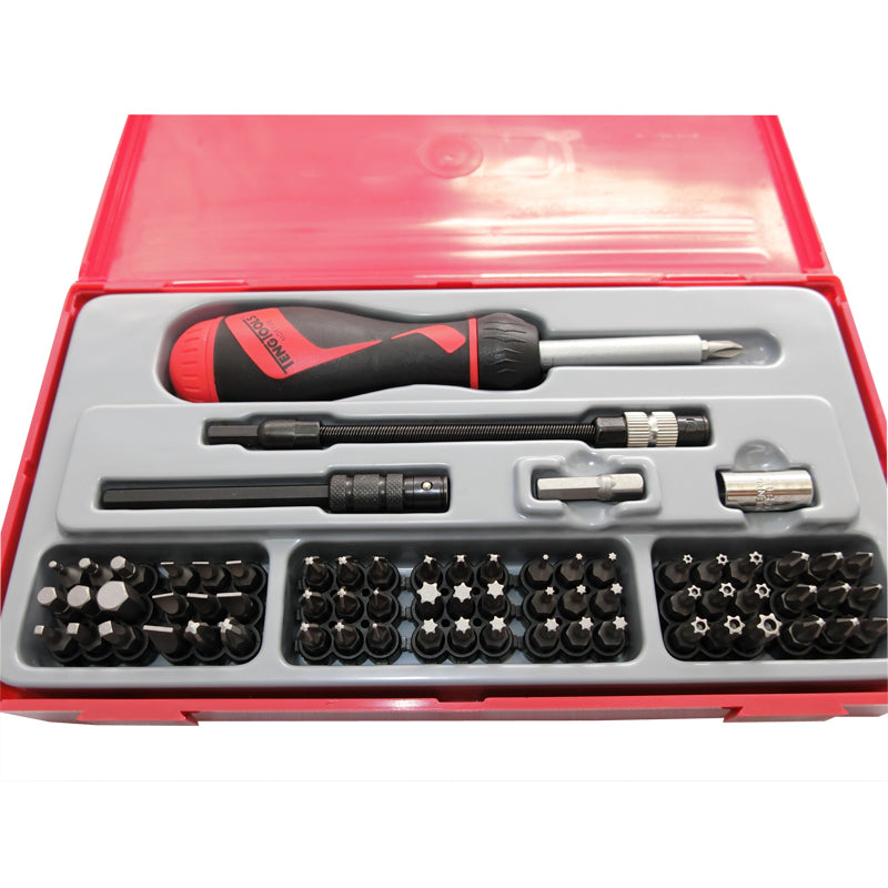 Teng Tools - 74 Piece Ratchet Screw Driver Security Bits Set Mega Drive TTMD74