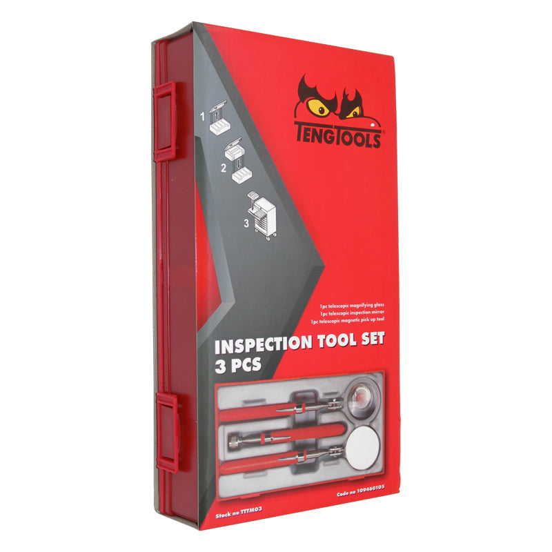 Teng Tools - 3 Piece Magnet Magnifier & Mirror Inspection Tool Set  TTTM03