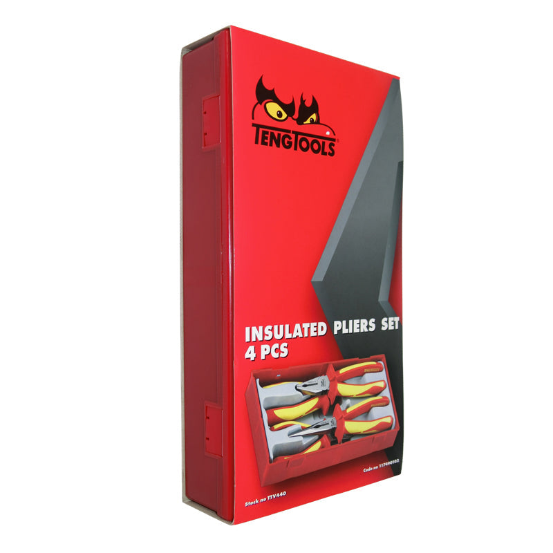 Teng Tools 4 Piece Pliers Set 1000 Volt Insulated TTV440