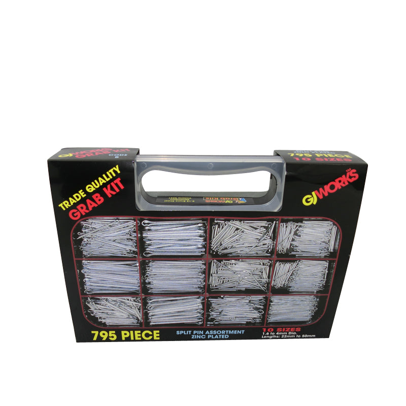 GJ Works Grab Kit Split Pins 795 Piece Set GKA795