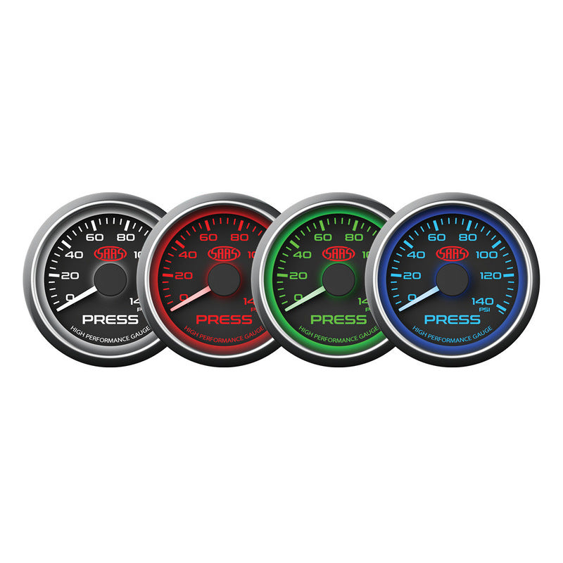 Saas 52mm 2 Inch Car Oil Pressure Gauge Black Face Multi Colour SG-OP52B