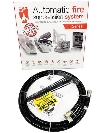 Blazecut Black T Automatic Fire Suppression System For Cars, Caravans, Boats, Switchboards 2 Metre T200E-BLK