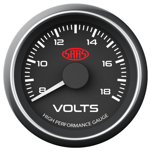 Saas 52mm 2 Inch Car Volt Meter Gauge Black Face Multi Colour