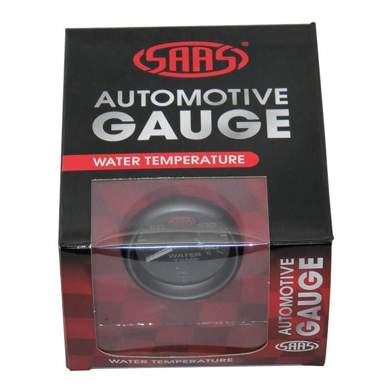 Saas 52mm 2 Inch Car Water Temperature Gauge Black Face SG-WT52B