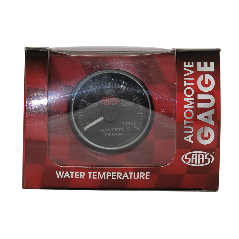 Saas 52mm 2 Inch Car Water Temperature Gauge Black Face SG-WT52B